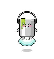 cute paint tin illustration riding a floating cloud vector
