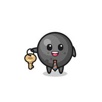 cute cannon ball as a real estate agent mascot vector