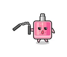 cartoon of perfume using nunchaku vector