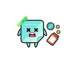 illustration of overdose blue sticky notes character vector