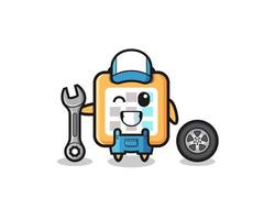 the calendar character as a mechanic mascot vector