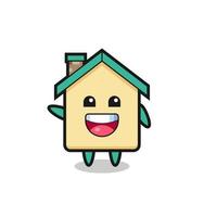 happy house cute mascot character vector