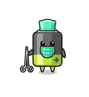surgeon battery mascot character vector