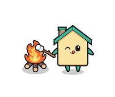 house character is burning marshmallow vector