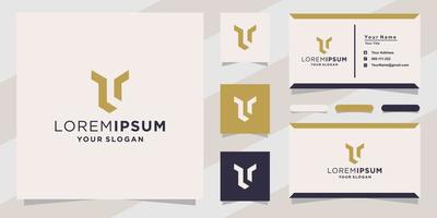 letter t logo for company with business card template vector