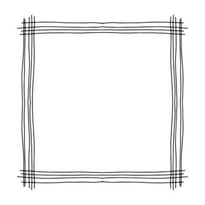 Doodle frame. Floral and geometric patterns.Black and white image.Outline drawing by hand.Vector image