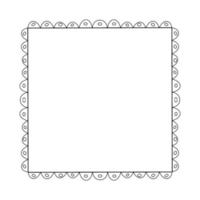 Doodle frame. Floral and geometric patterns.Black and white image.Outline drawing by hand.Vector image vector