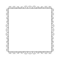 Doodle frame. Floral and geometric patterns.Black and white image.Outline drawing by hand.Vector image vector