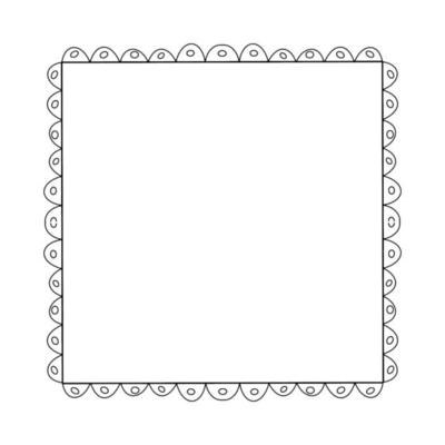 Doodle frame. Floral and geometric patterns.Black and white image.Outline drawing by hand.Vector image