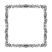 Doodle frame. Floral and geometric patterns.Black and white image.Outline drawing by hand.Vector image vector