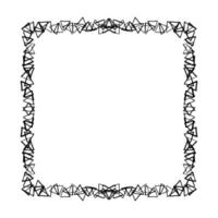 Doodle frame. Floral and geometric patterns.Black and white image.Outline drawing by hand.Vector image vector