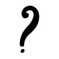 A question mark drawn in the Doodle style.Black and white image.Monochrome.Outline drawing by hand.Vector image vector