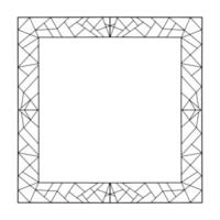 Doodle frame. Floral and geometric patterns.Black and white image.Outline drawing by hand.Vector image vector