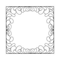 Doodle frame. Floral and geometric patterns.Black and white image.Outline drawing by hand.Vector image vector
