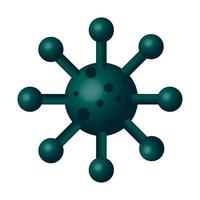 Dark green coronavirus.Viruses and diseases, pandemics.Cartoon style.Volumetric image.Vector illustration vector