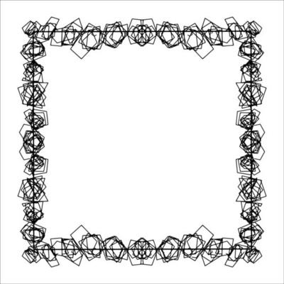 Doodle frame. Floral and geometric patterns.Black and white image.Outline drawing by hand.Vector image