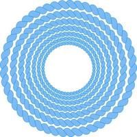 A wreath of blue rope.Round frame made of twisted rope.Vector illustration vector