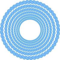 A wreath of blue rope.Round frame made of twisted rope.Vector illustration vector