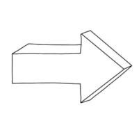 Arrow pointing to the right.Illustration in the Doodle style. Black and white image.Outline drawing.manual drawing.Isometry.Vector illustration vector