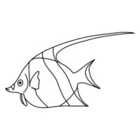 The fish of the sea or river.Coloring pages for adults or children.Black and white image.Doodle coloring book.Vector illustration vector