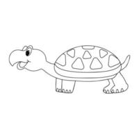 tortuga.dibujo de contorno.libro para colorear para niños.imagen en blanco y negro.estilo de dibujos animados.ilustración vectorial vector