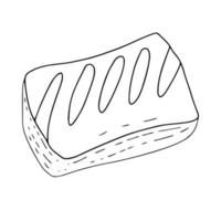 Jam puff with notches - in the style of Doodle.Puff pastry.Black and white image.Monochrome.Baking for packaging design.Sweets.Vector image vector