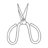 The scissors in Doodle style.Scissors for seamstresses and hairdressers.Black and white image.Monochrome.Tools made of metal.Vector illustration vector