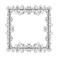 Doodle frame. Floral and geometric patterns.Black and white image.Outline drawing by hand.Vector image vector