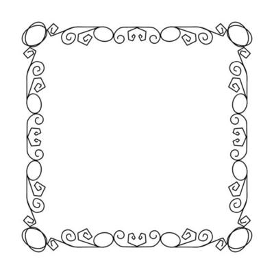 Doodle frame. Floral and geometric patterns.Black and white image.Outline drawing by hand.Vector image