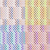 A set of seamless patterns with hearts. Background for Valentine's day. vector