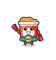 instant noodle boxer mascot character vector