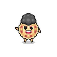 apple pie character as the afro boy vector