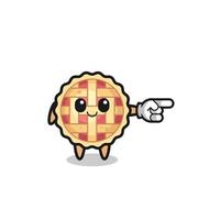 apple pie mascot with pointing right gesture vector