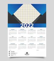 plantilla de diseño de calendario. diseño de calendario de pared año 2022. vector