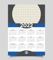 calendar design template. Wall calendar design 2022 year. vector