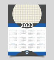 calendar design template. Wall calendar design 2022 year. vector