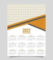 Plantilla de diseño de calendario de 2022 años. diseño de calendario de pared. vector