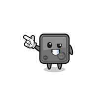 safe box mascot pointing top left vector