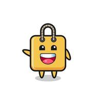 happy shopping bag cute mascot character vector