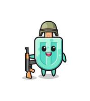 cute popsicles mascot as a soldier vector