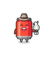 drink can zookeeper mascot with a parrot vector