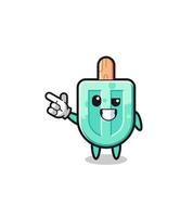 popsicles mascot pointing top left vector