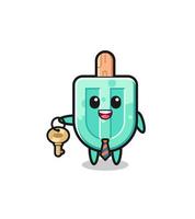 cute popsicles as a real estate agent mascot vector