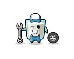 the milk character as a mechanic mascot vector