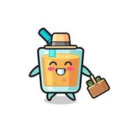 orange juice herbalist character searching a herbal vector