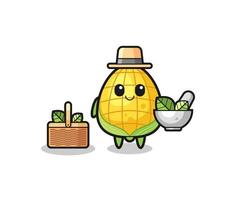 corn herbalist cute cartoon vector