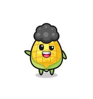 corn character as the afro boy vector