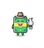 money zookeeper mascot with a parrot vector