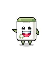 happy trash can cute mascot character vector