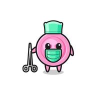 surgeon clothing button mascot character vector